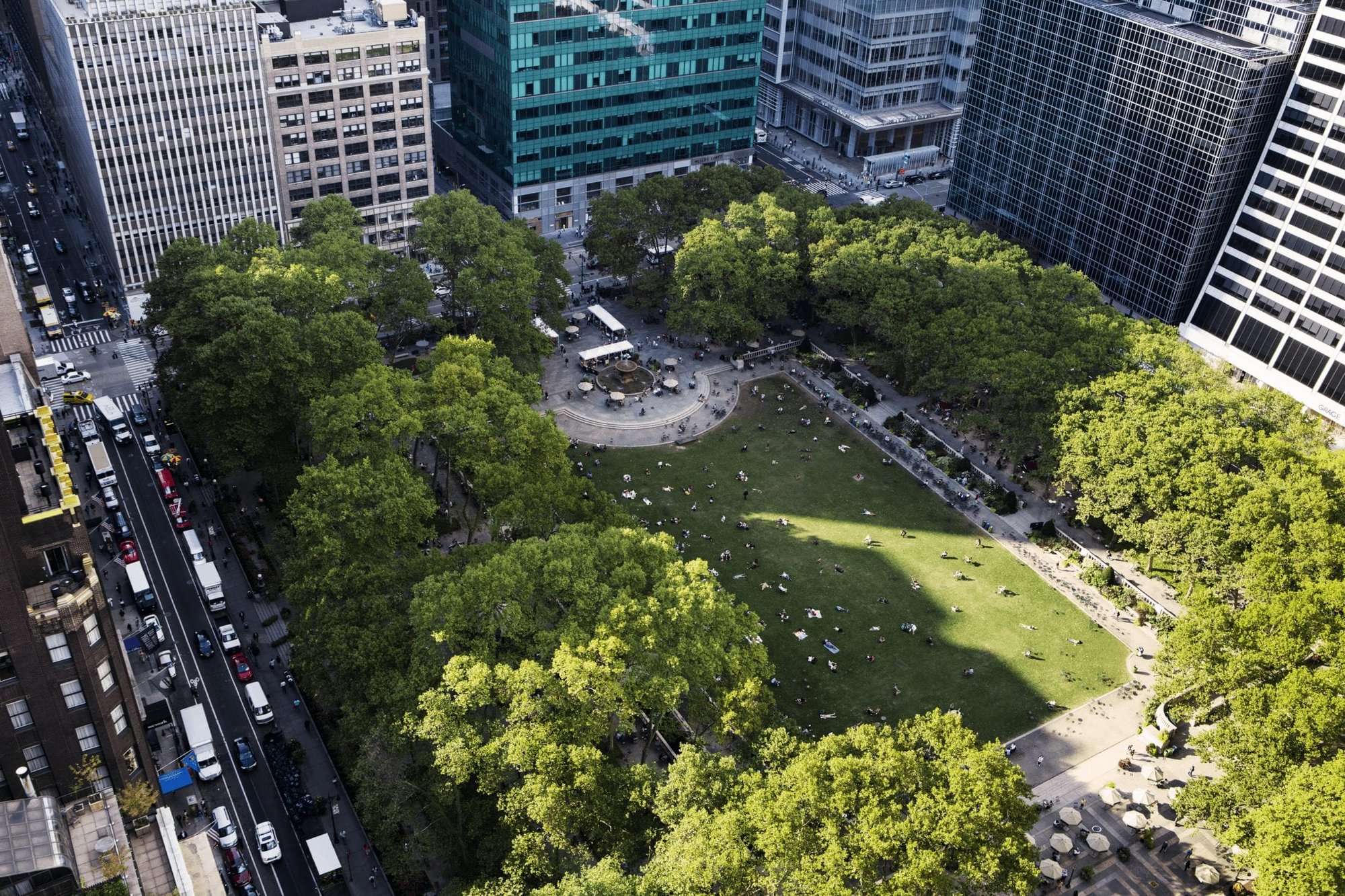 Aerial view of the Bryant Park