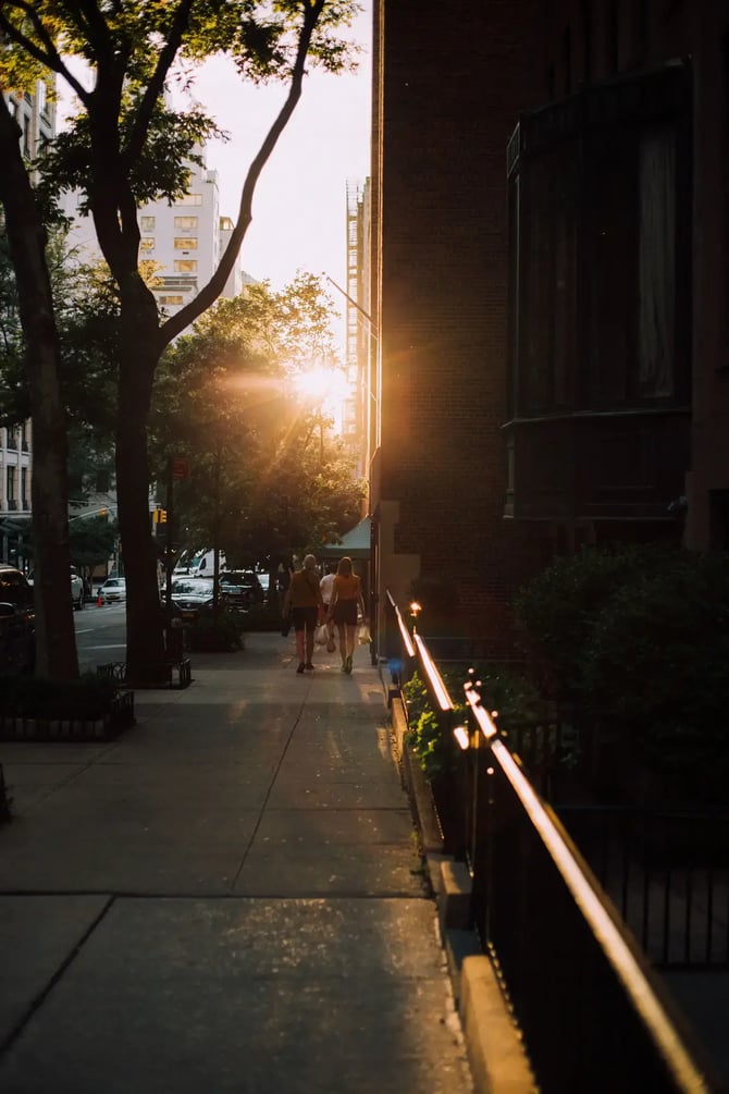 New York City Sunset Scene