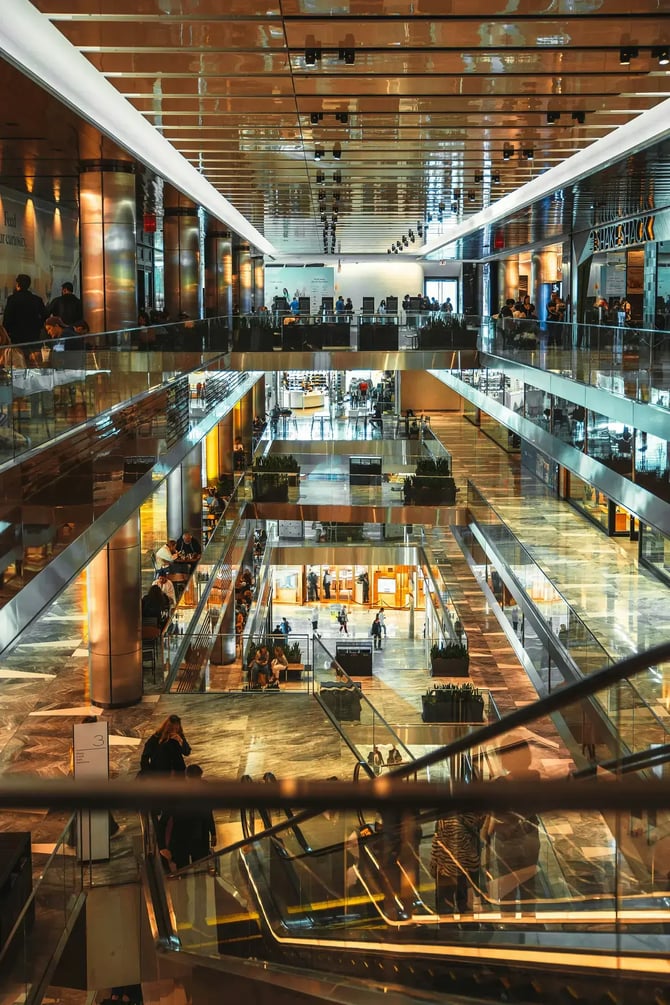 New York City Mall Crowded With People Shopping