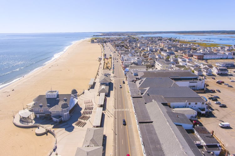 Aerial view of the hamptons